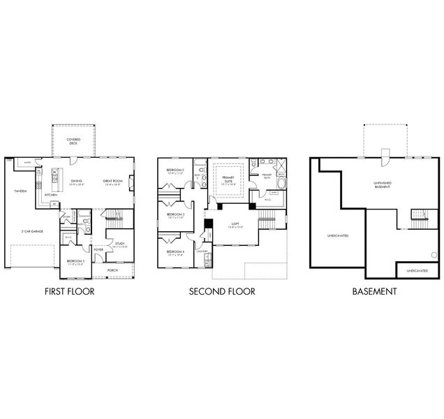 2D floor plan layout for the Jefferson Basement by Meritage Homes in Vines at Mill Creek - Legacy Series, Braselton, GA (Image 3).