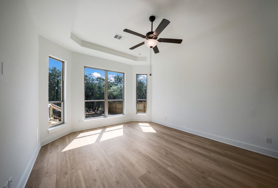 Representative unfurnished interior of a home built from the The Travis by Whitestone Custom Homes in Johnson Ranch, Bulverde (Image 46).