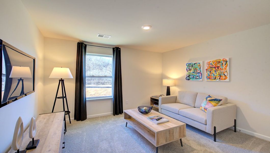 Furnished interior view inside a new home in Wildbrook Village, Waynesville (Image 34). Furnished interior view inside a new home in Wildbrook Village, Waynesville (Image 34).