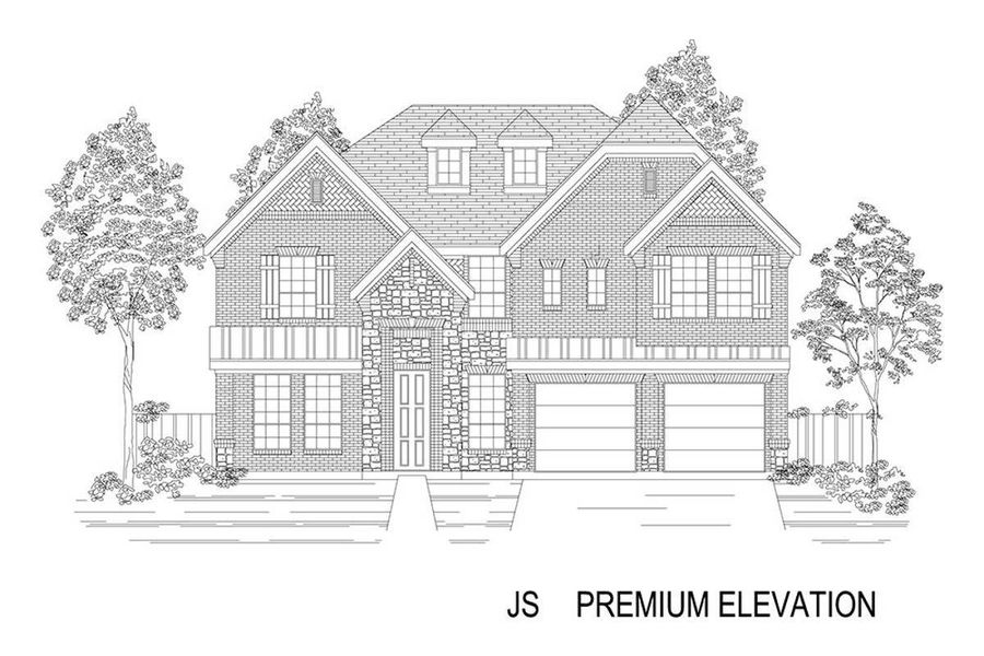 Representative rendering of the exterior for the Hillcrest 45 2F (w/Media) by First Texas Homes (Image 16).