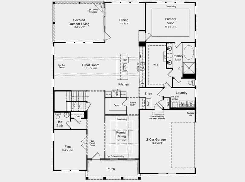 2D floor plan layout for the Napa by Taylor Morrison in Wayt Farm, Cumming, GA (Image 5).