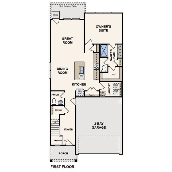 2D floor plan layout for the Lexington by Century Communities in Stallion Run, Buda, TX (Image 3).