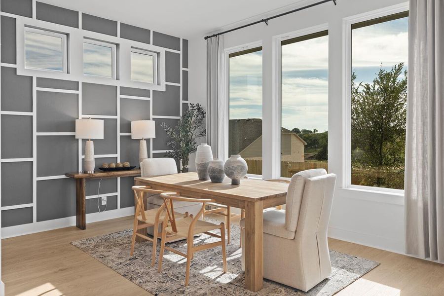 Dining room featuring light wood-style flooring