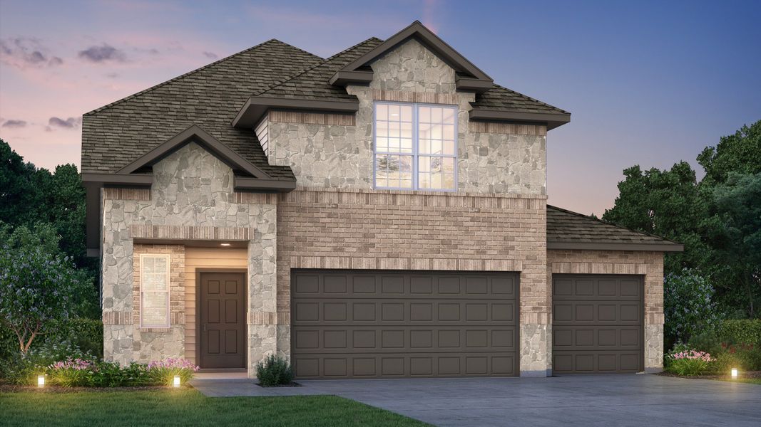 Representative exterior photo of a completed home built from the The Wisteria by Legend Homes in River Ranch, Dayton, TX (Image 1). Representative exterior photo of a completed home built from the The Wisteria by Legend Homes in River Ranch, Dayton, TX (Image 1).