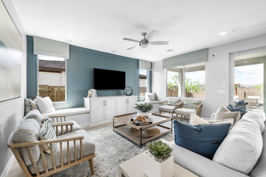 Representative furnished interior of a home built from the Sedona by Taylor Morrison in Ovation at Meridian 55+, Queen Creek (Image 7). Representative furnished interior of a home built from the Sedona by Taylor Morrison in Ovation at Meridian 55+, Queen Creek (Image 7).