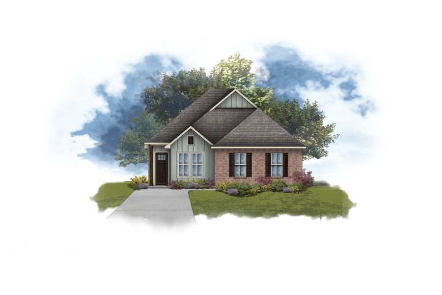 Representative exterior photo of a completed home built from the Adrian II H by DSLD Homes in Longleaf, Lumberton, TX (Image 1). Representative exterior photo of a completed home built from the Adrian II H by DSLD Homes in Longleaf, Lumberton, TX (Image 1).