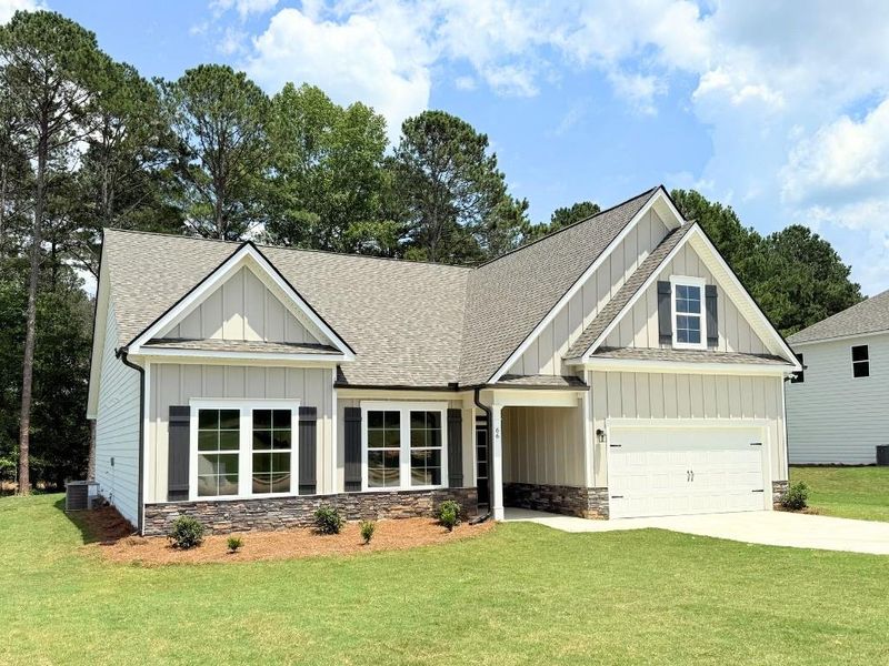 Front exterior of a new home in Westlyn, Winder, GA, highlighting curb appeal (Image 21).