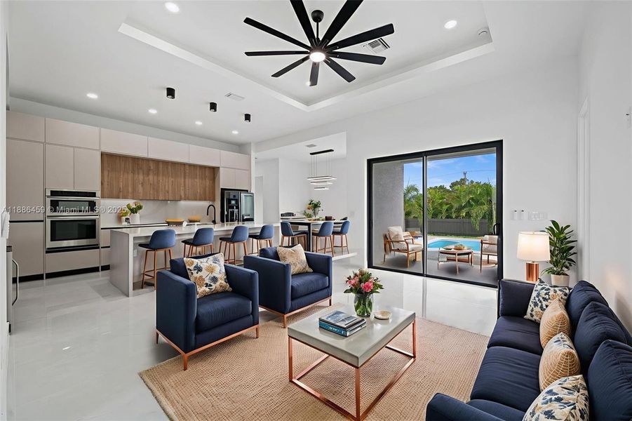 Furnished interior view inside a new home in , Cape Coral (Image 13). Furnished interior view inside a new home in , Cape Coral (Image 13).