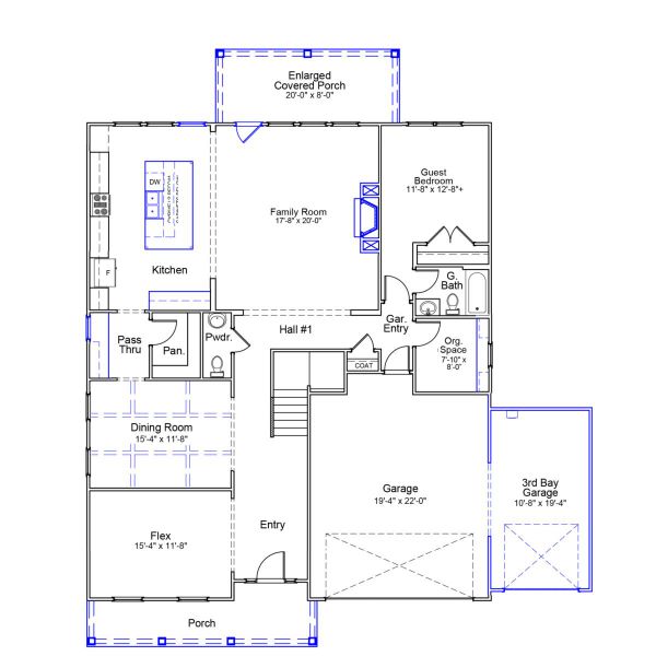 2D floor plan layout of this home in Timberland Grove, Anderson, SC (Image 2).