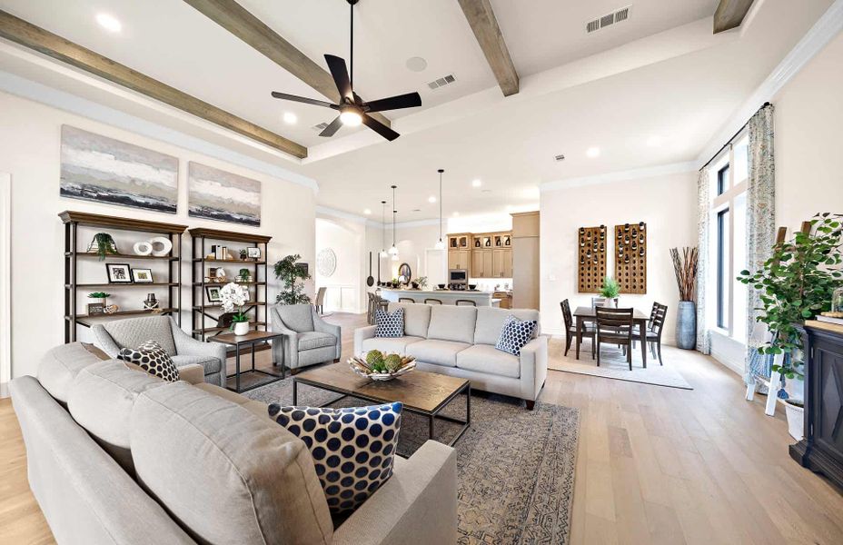 Representative furnished interior of a home built from the 2855 by Ravenna Homes in The Woodlands Hills 65′, Willis (Image 29).