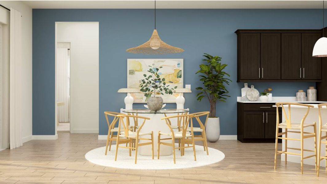 Furnished dining area near the kitchen