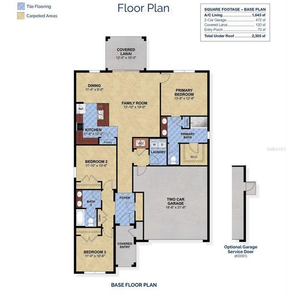 2D floor plan layout of this home in Trinity Place, St. Cloud, FL (Image 3).