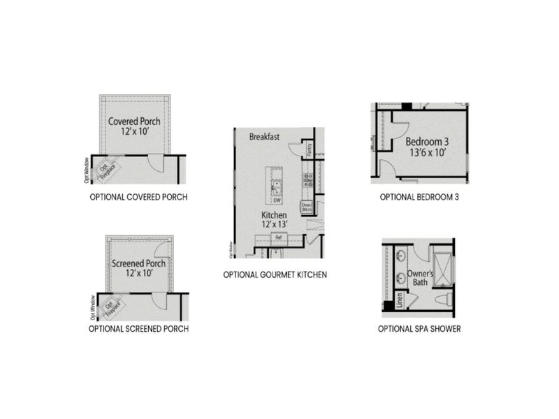 2D floor plan layout for the The Carter A by Davidson Homes LLC in Gregory Village, Lillington, NC (Image 4).
