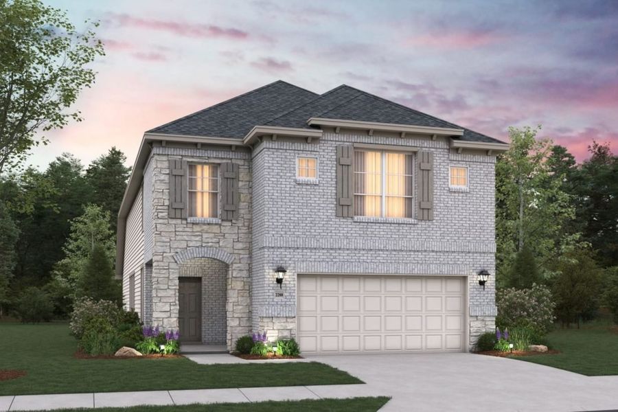 Representative exterior photo of a completed home built from the Rayburn III Sorella 40s by Brohn Homes in Sorella, Tomball, TX (Image 5). Representative exterior photo of a completed home built from the Rayburn III Sorella 40s by Brohn Homes in Sorella, Tomball, TX (Image 5).