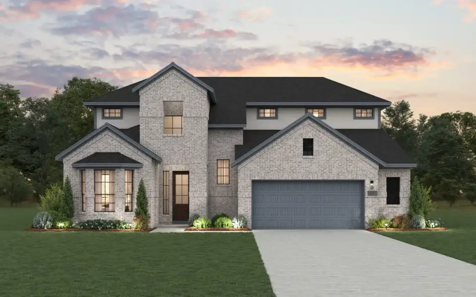Representative exterior photo of a completed home built from the Cornell by Chesmar Homes in Rio Vista at Kelly Ranch, Aledo, TX (Image 1). Representative exterior photo of a completed home built from the Cornell by Chesmar Homes in Rio Vista at Kelly Ranch, Aledo, TX (Image 1).
