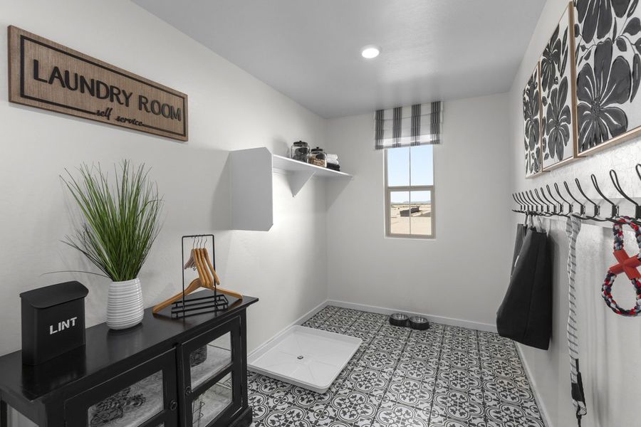 Spacious laundry room