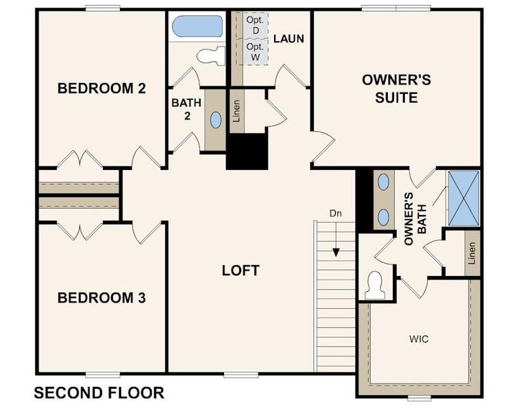 2D floor plan layout of this home in Hawthorne Reserve, Dallas, GA (Image 4).