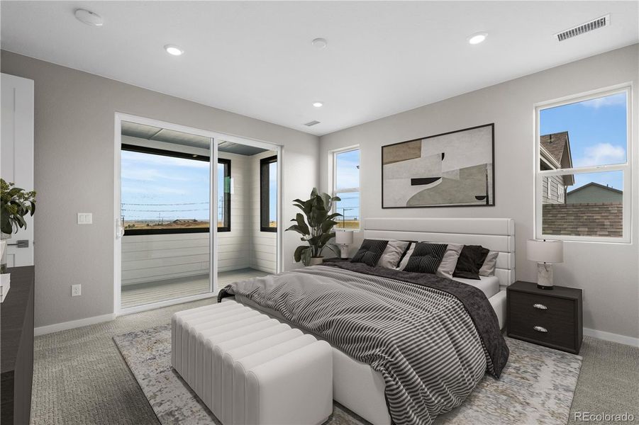 Furnished interior view inside a new home in Tribute at Lyric, Lone Tree (Image 18).