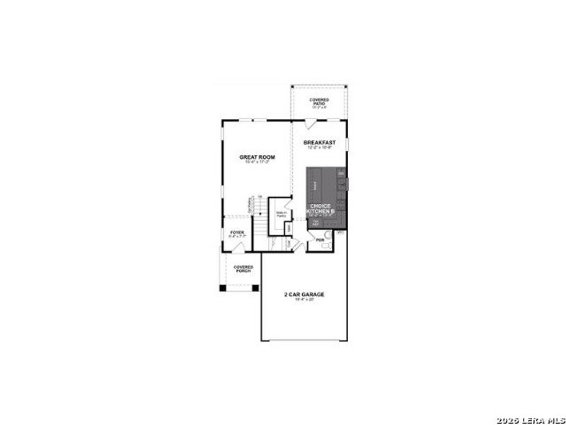 2D floor plan layout of this home in Veranda, San Antonio, TX (Image 3).