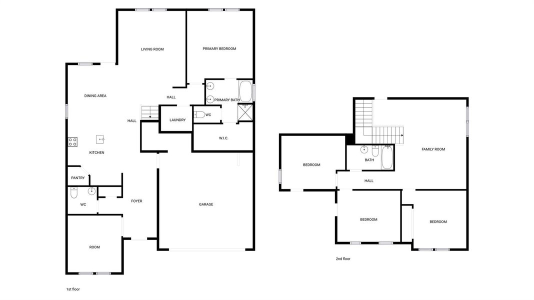 2D floor plan layout of this home in Cotton Brook, Hutto, TX (Image 5).
