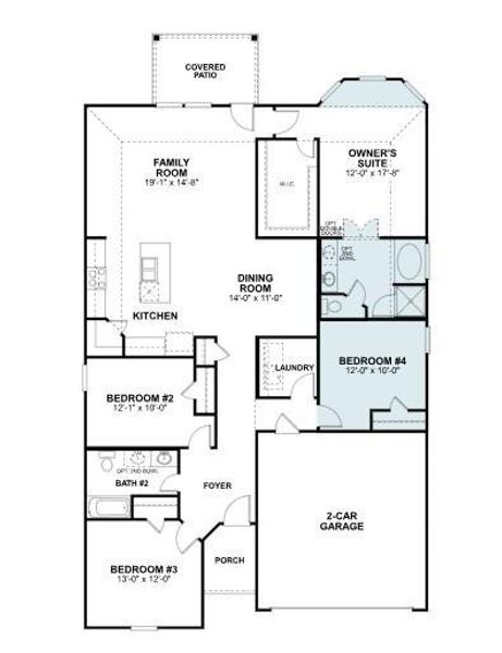 2D floor plan layout of this home in Lago Mar, Santa Fe, TX (Image 5).