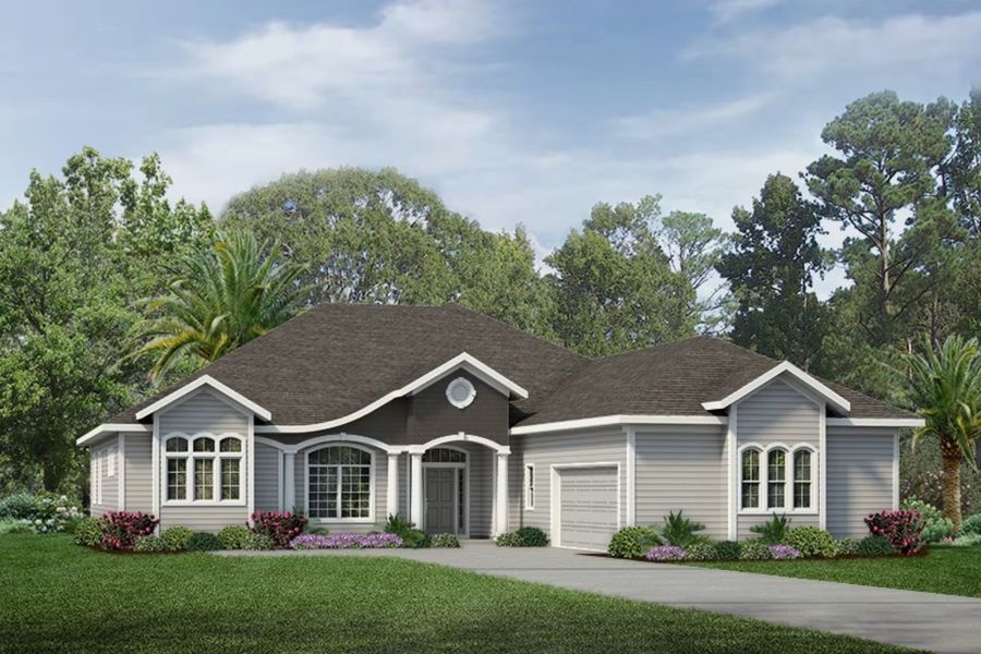 Representative exterior photo of a completed home built from the Terra Ceia by GW Homes in Laureate Village, Newberry, FL (Image 4). Representative exterior photo of a completed home built from the Terra Ceia by GW Homes in Laureate Village, Newberry, FL (Image 4).