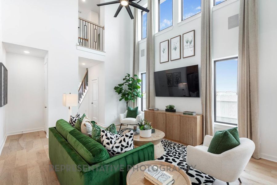 Furnished interior view inside a new home in Pomona: 42ft. lots, Manvel (Image 7).