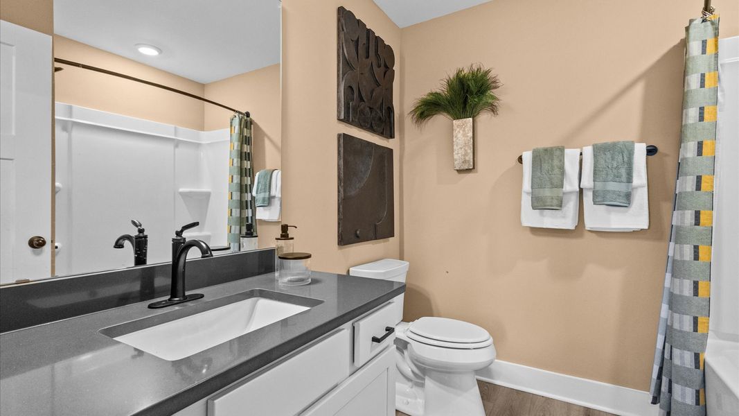Representative furnished interior of a home built from the Wakefield - Finished Basement by DRB Homes in Pinebrook, Woodruff (Image 33).