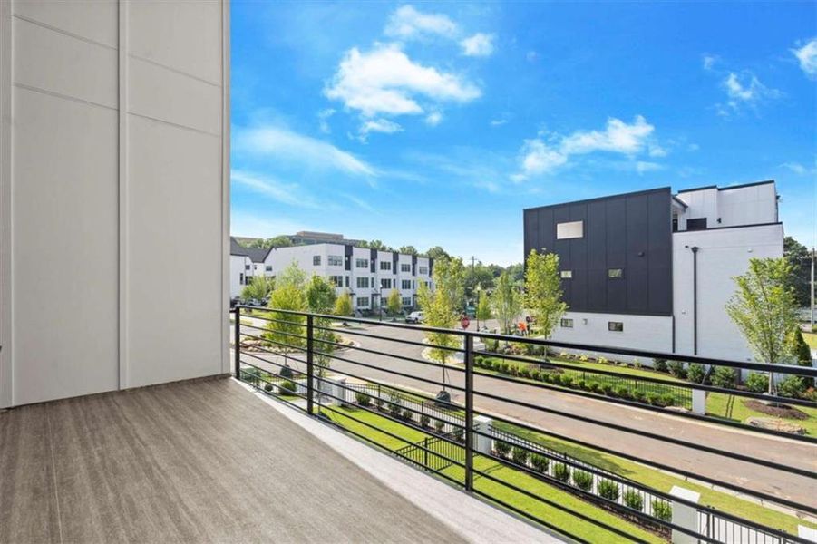 Exterior details and patio area of a home in The Gathering – Alpharetta, Alpharetta (Image 3).