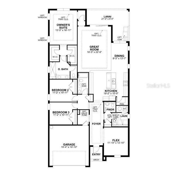 2D floor plan layout of this home in Vistera of Venice, Nokomis, FL (Image 2).