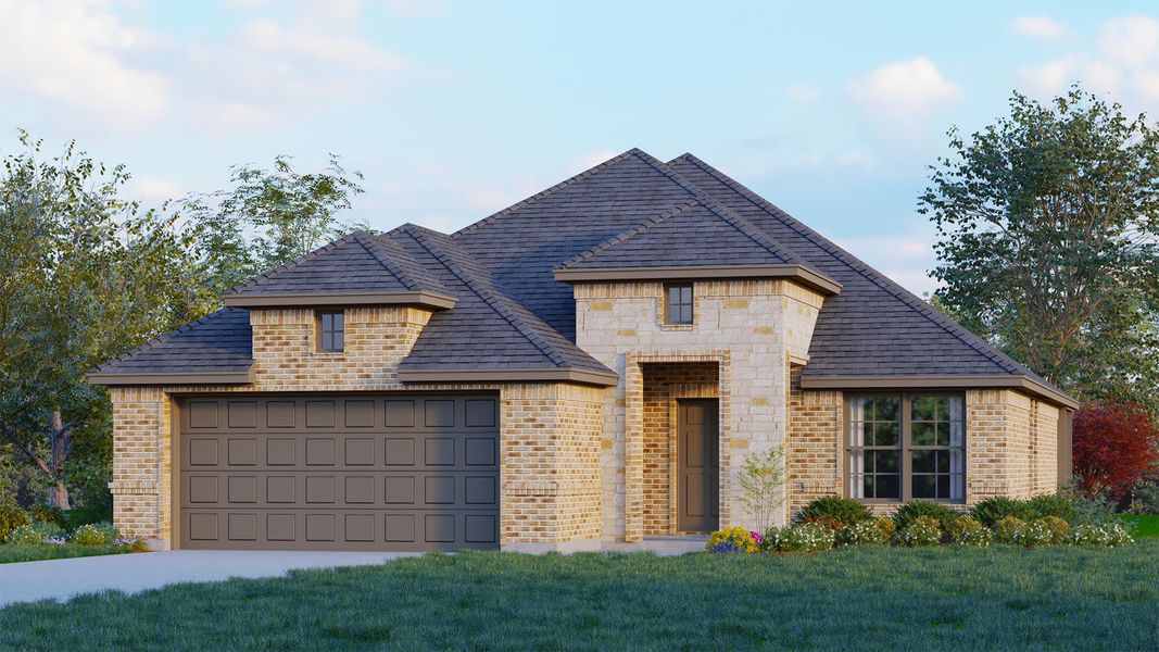 Elevation A with Stone | Concept 1991 at El Dorado in Granbury, TX by Landsea Homes Elevation A with Stone | Concept 1991 at El Dorado in Granbury, TX by Landsea Homes