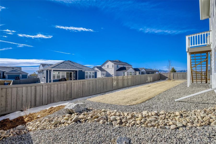 Exterior details and patio area of a home in Sterling Ranch Homestead, Colorado Springs (Image 3).