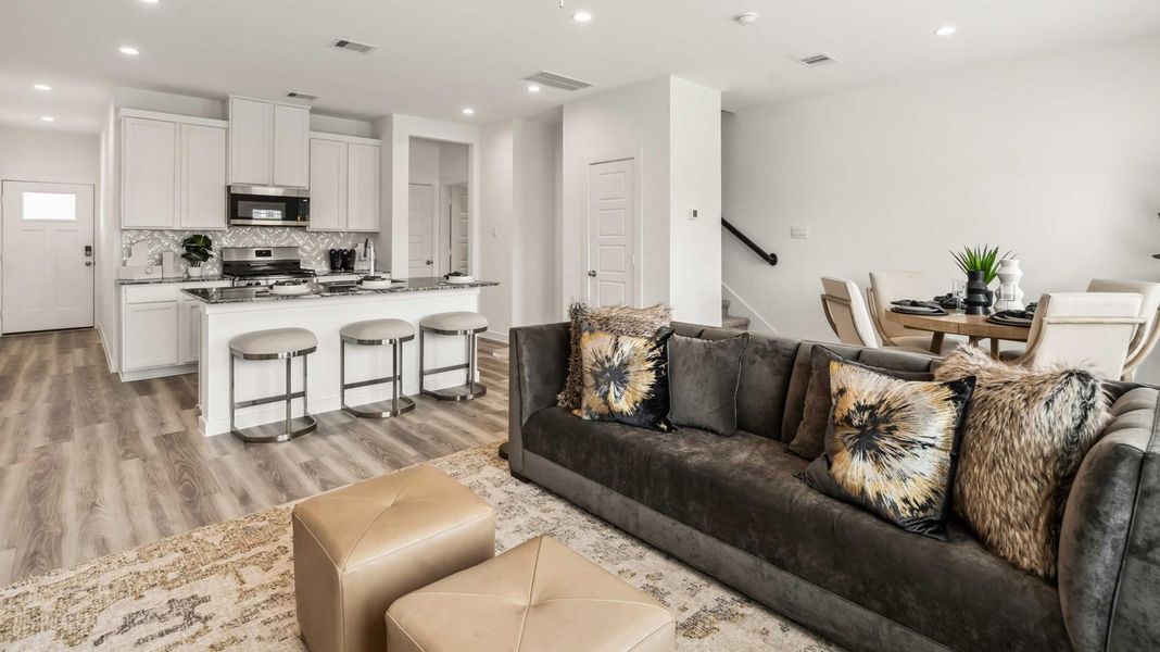 Furnished interior view inside a new home in Grand West, Houston (Image 19). Furnished interior view inside a new home in Grand West, Houston (Image 19).