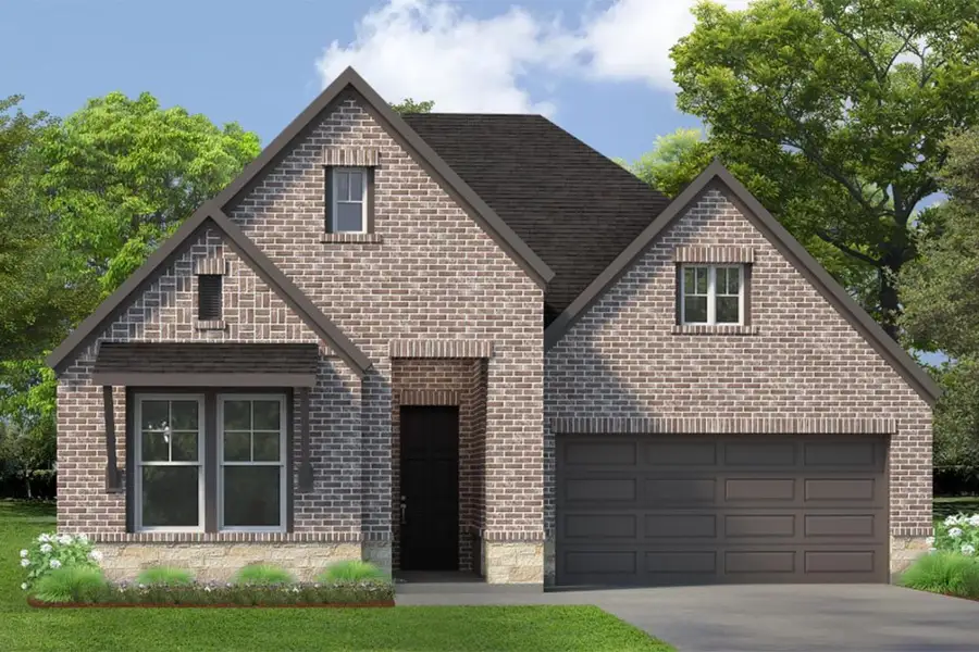 Front exterior of a new home in Legacy - Retreat Collection, League City, TX, highlighting curb appeal (Image 2). Front exterior of a new home in Legacy - Retreat Collection, League City, TX, highlighting curb appeal (Image 2).