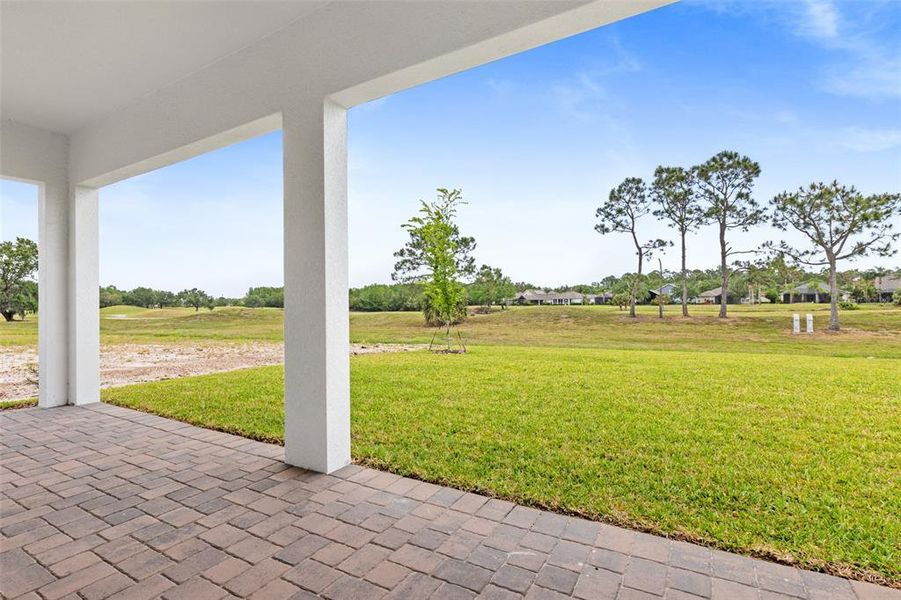 Exterior details and patio area of a home in Gray Hawk at Hole Two, Daytona Beach (Image 4). Exterior details and patio area of a home in Gray Hawk at Hole Two, Daytona Beach (Image 4).