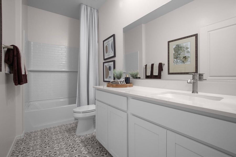 Optional extended vanity at bath 2