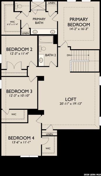 2D floor plan layout of this home in Arcadia Ridge, San Antonio, TX (Image 3).