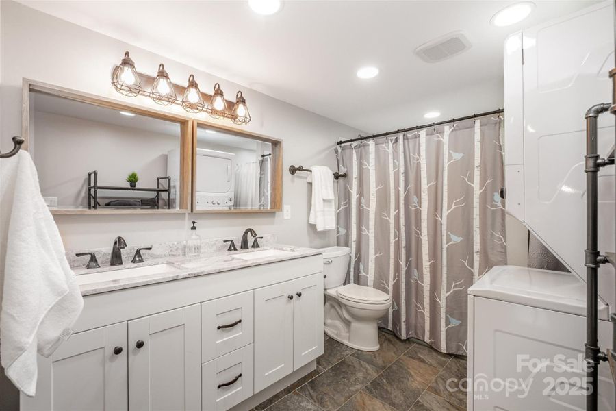 Full bathroom on main level including laundry