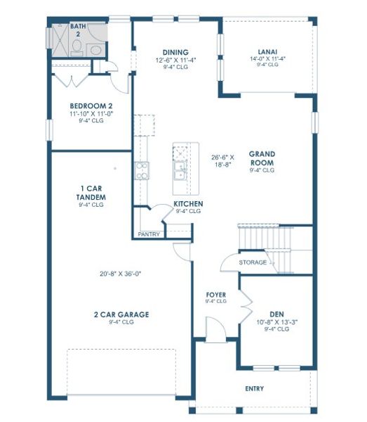 2D floor plan layout of this home in Mirada, San Antonio, FL (Image 4).