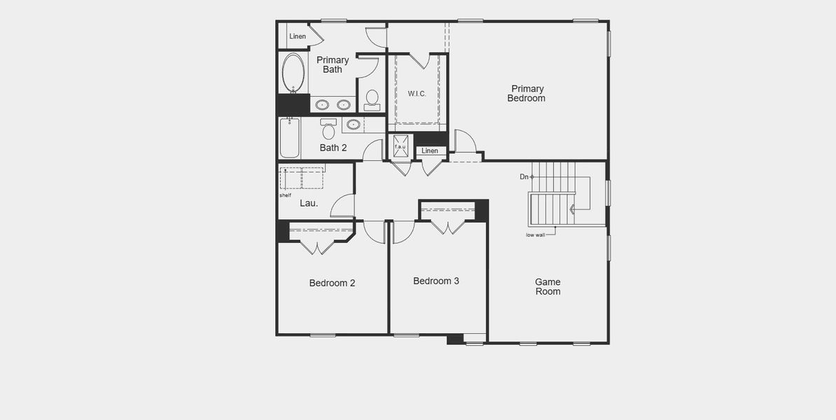 2D floor plan layout for the 2444 by KB Home in Watermill-Hallmark Collection, Uhland, TX (Image 4).