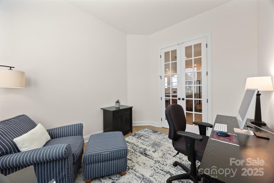 oFFICE WITH fRENCH dOORS ON mAIN fLOOR