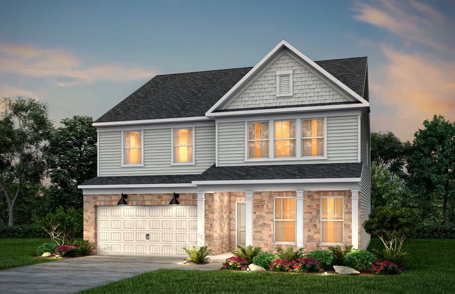 Front exterior of a new home in Cannon Run, Concord, NC, highlighting curb appeal (Image 19).