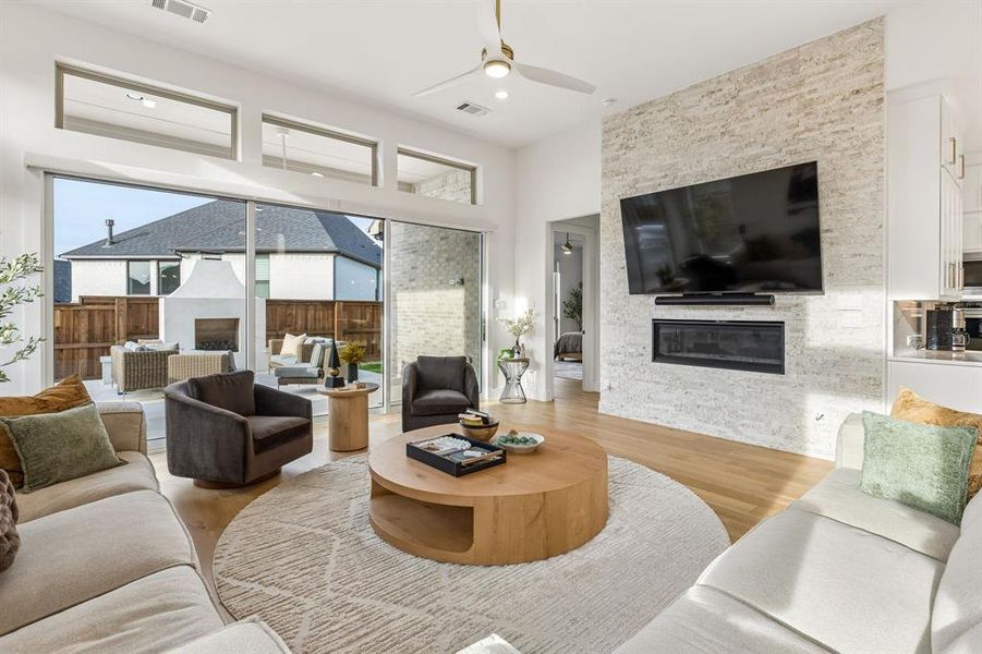 Furnished interior view inside a new home in , The Colony (Image 30).