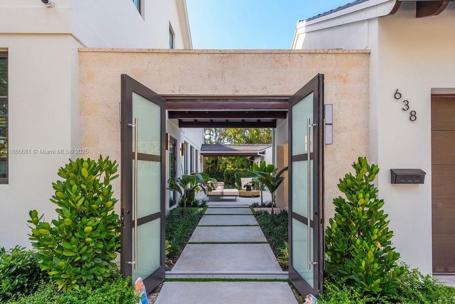 Exterior details and patio area of a home in , Coral Gables (Image 24). Exterior details and patio area of a home in , Coral Gables (Image 24).