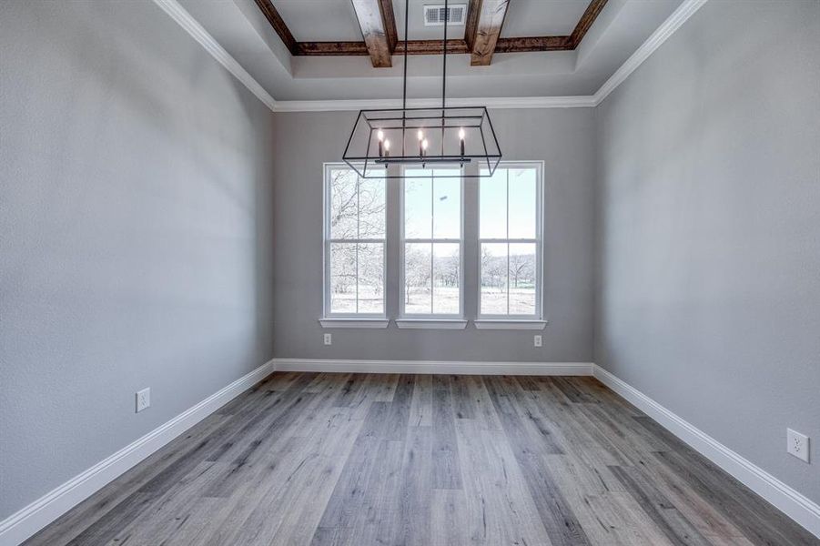 Semi-private dining room just off the open concept kitchen.