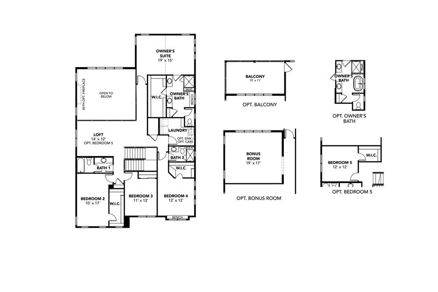 2D floor plan layout for the Varra by Brightland Homes in Dillon Pointe - Journey, Broomfield, CO (Image 5).