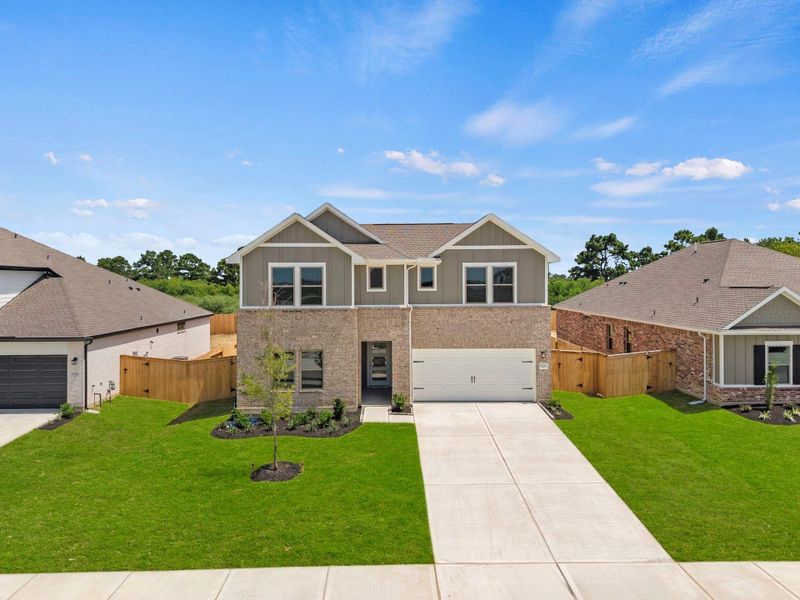 Front exterior of a new home in Windcress, Cove, TX, highlighting curb appeal (Image 22).