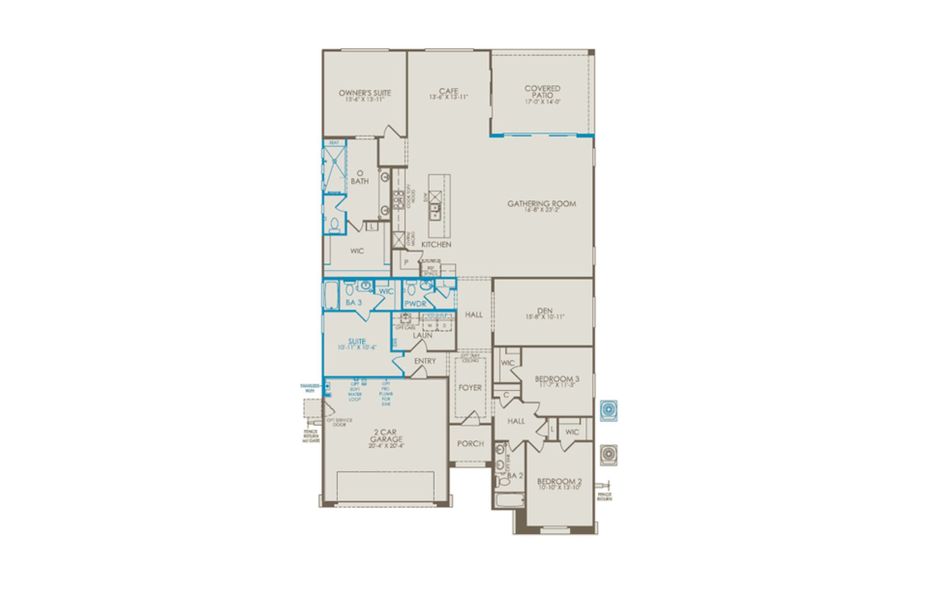 2D floor plan layout of this home in Artisan at Asante, Surprise, AZ (Image 4).