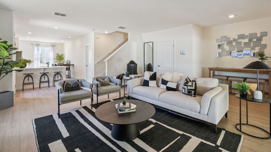 Representative furnished interior of a home built from the Kelsey by D.R. Horton in Oak Pointe, Apopka (Image 4).
