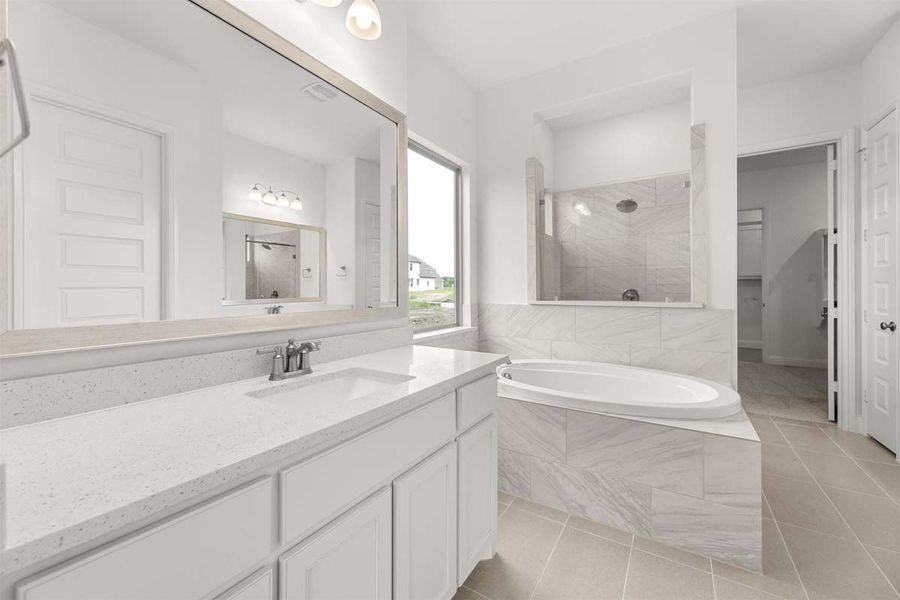 Representative furnished interior of a home built from the Fawncrest II by Pacesetter Homes in Nelson Lake, Rockwall (Image 12).